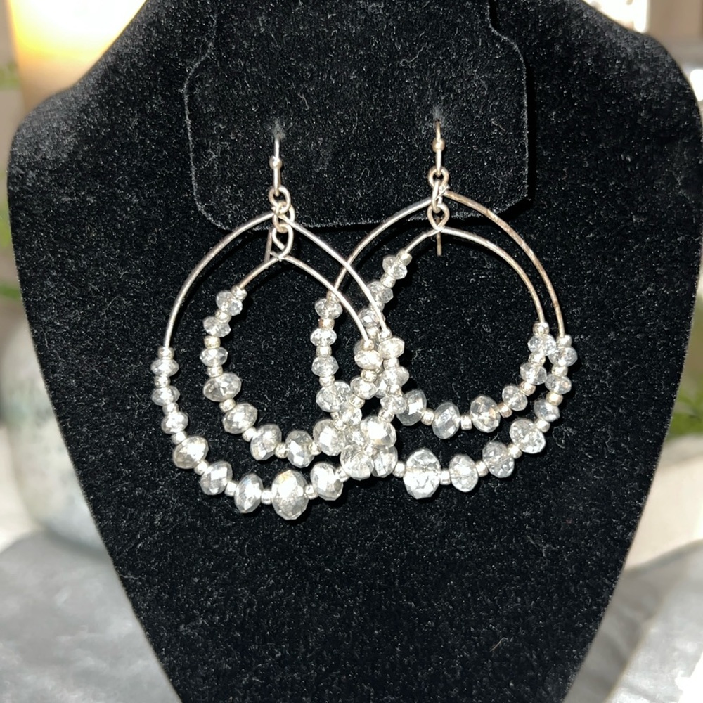 Silver Beaded Earrings